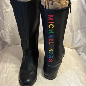 Michael Kors Emma Sundayz Black Knee-High Rain Boots